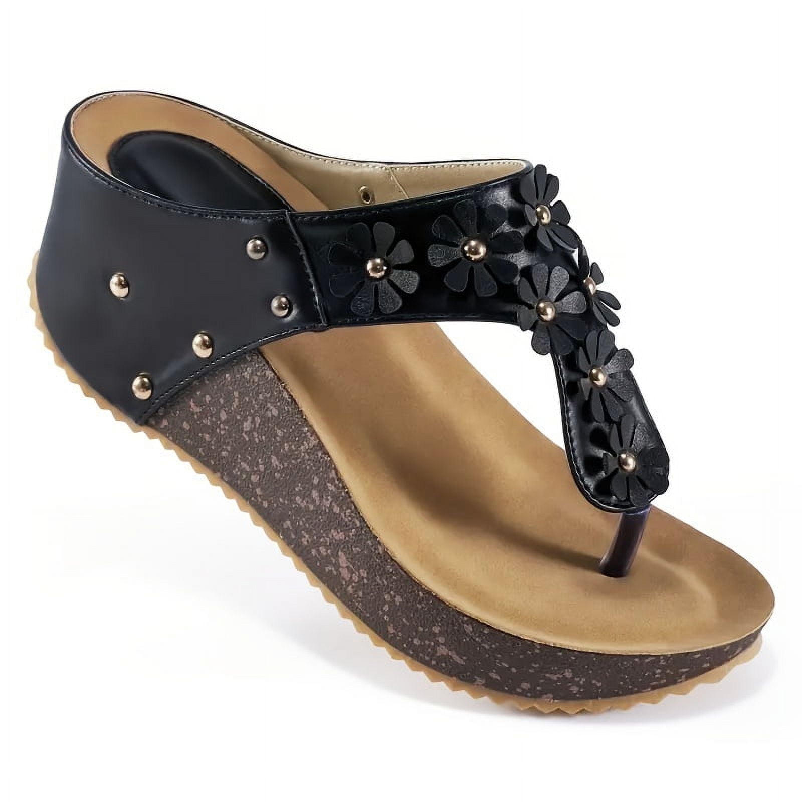 NEW Women's Platform Wedge Thong Sandals - Casual High Heel Cork Flip ...