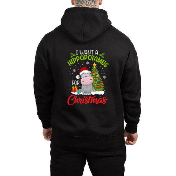 NEW Xmas Hippo HOODIE, for men & women, up to size 5XL.