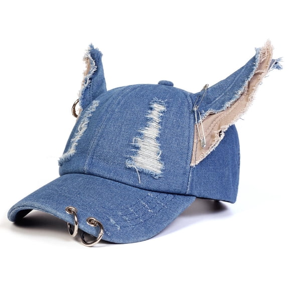 NEW Y2K Hot Girl Graffiti Jeans Rabbit Ears Cowboy Baseball Hat Wash Graffiti Hip Hop Cap Women Men Party Team Baseball Cap