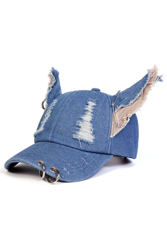 NEW Y2K Hot Girl Graffiti Jeans Rabbit Ears Cowboy Baseball Hat Wash Graffiti Hip Hop Cap Women Men Party Team Baseball Cap
