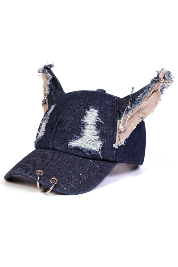 NEW Y2K Hot Girl Graffiti Jeans Rabbit Ears Cowboy Baseball Hat Wash Graffiti Hip Hop Cap Women Men Party Team Baseball Cap