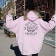 thumbnail image 1 of NEW YORK BROOKLYN Front Back Graphic Unisex Fleece Hooded Sweatshirt, 1 of 10