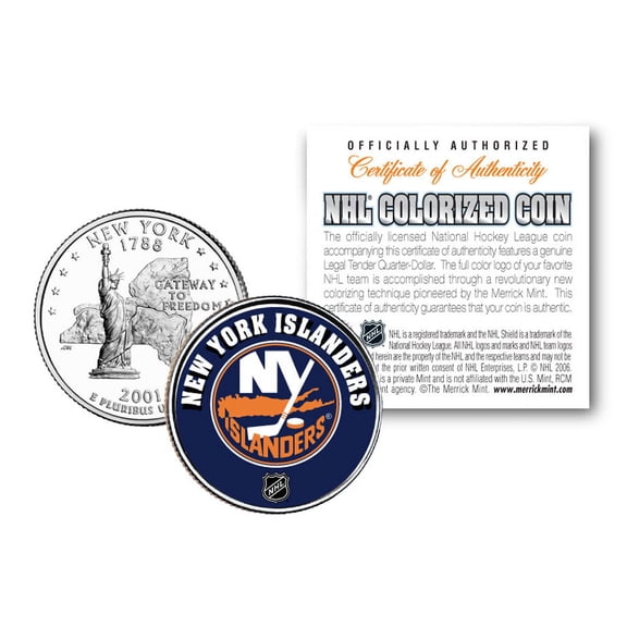 NEW YORK ISLANDERS NHL Hockey New York Statehood Quarter U.S. Coin * LICENSED *