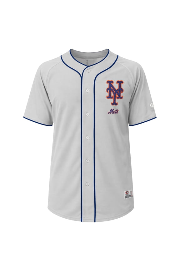 MLB New York Mets Men's Gray Full Button Jersey