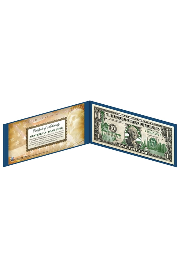 NEW YORK State $1 Bill *Genuine Legal Tender* U.S. One-Dollar Currency *Green*