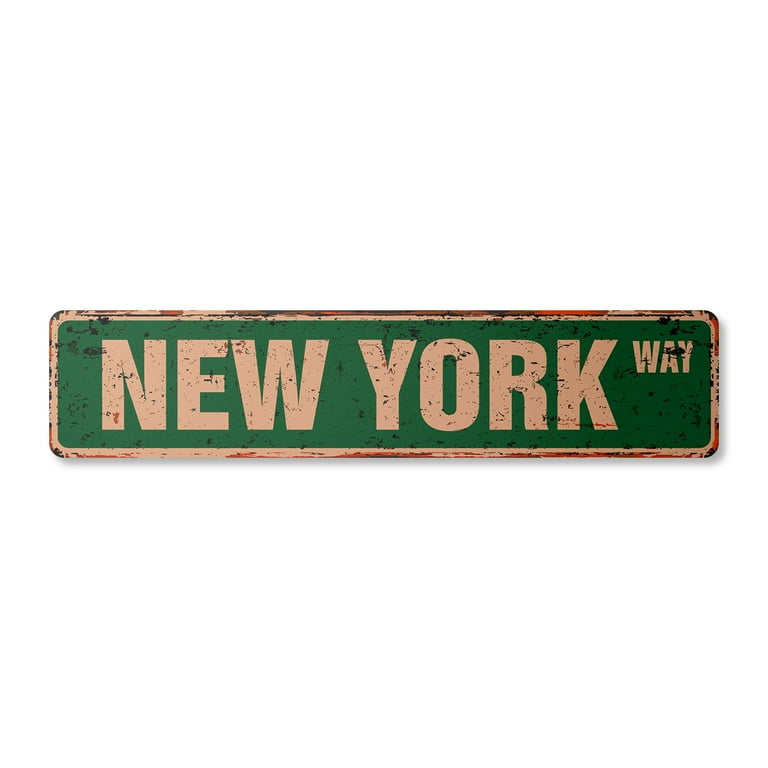 NEW YORK Vintage Plastic Street Sign NYC city Manhatten Broadway