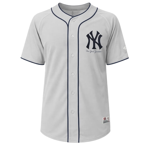 MLB New York Yankees Men's Gray Full Button Jersey