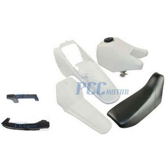 NEW Yamaha PW80 PW 80 TANK SEAT PLASTIC KIT W/ Chain Guard WHITE PS52
