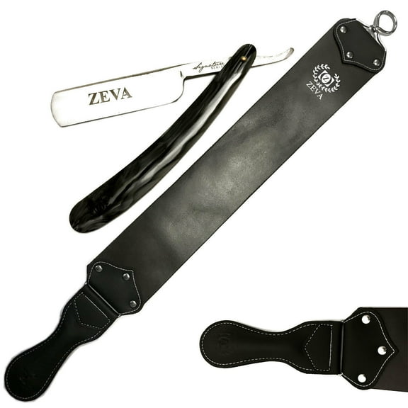 NEW ZEVA His Cut Throat Straight Razor Raw Cowhide Wide Leather Strap Strop Belt