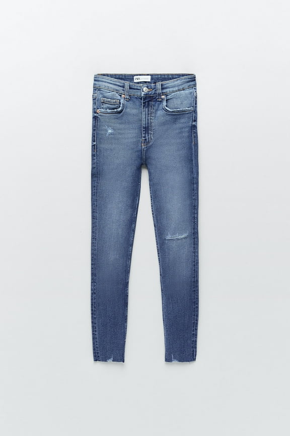 NEW Zara Blue Vintage Skinny Hi Rise Ankle Length Jeans ( Style-5520/024) Size -8 (40)