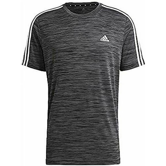NEW!! adidas Men's 3 Stripe Tech Tee Moisture Wicking Fabric Relaxed Fit, Medium