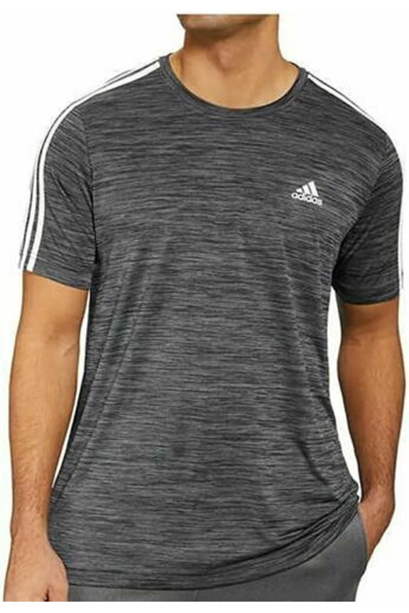 NEW!!! adidas Men's 3 Stripe Tech Tee Moisture Wicking Fabric Relaxed Fit & XXL
