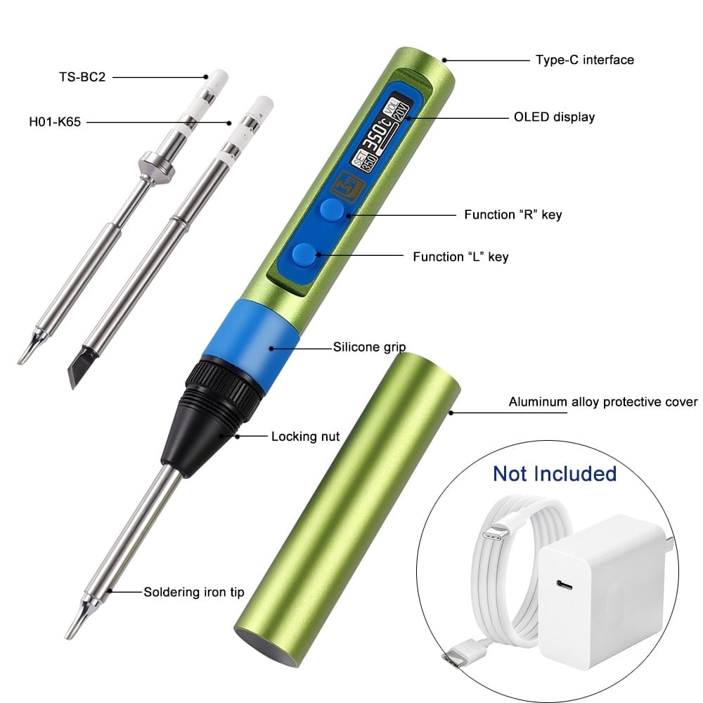 NEW arrival PD 65W Type C Mini Smart Electric Soldering Iron Kit With Soldering Iron Tip Replacement BC2 K65