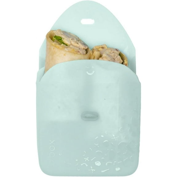 New b.box Silicone Sandwich Pocket | Reusable Silicone Pouch, Bento Box Divider| Microwave, Freezer & Dishwasher Safe (Ages 3+, Forest)