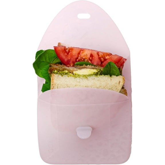 New b.box Silicone Sandwich Pocket | Reusable Silicone Pouch, Bento Box Divider| Microwave, Freezer & Dishwasher Safe(Ages 3+, Berry)