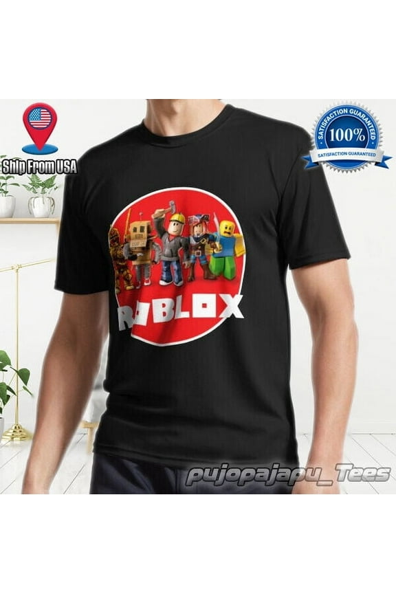 NEW roblox all characters roblox Logo American Funny Men's T-Shirt Size S-5XL