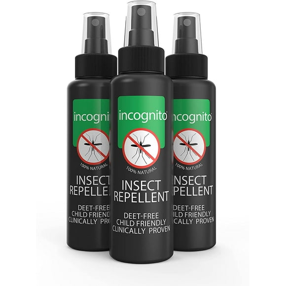 NEW to USA - NEW Improved Multi-Award Winning Incognito 100% All Natural DEET FREE Insect Repellent Spray Value 3 Pack (3 x 3.5 Fl oz)