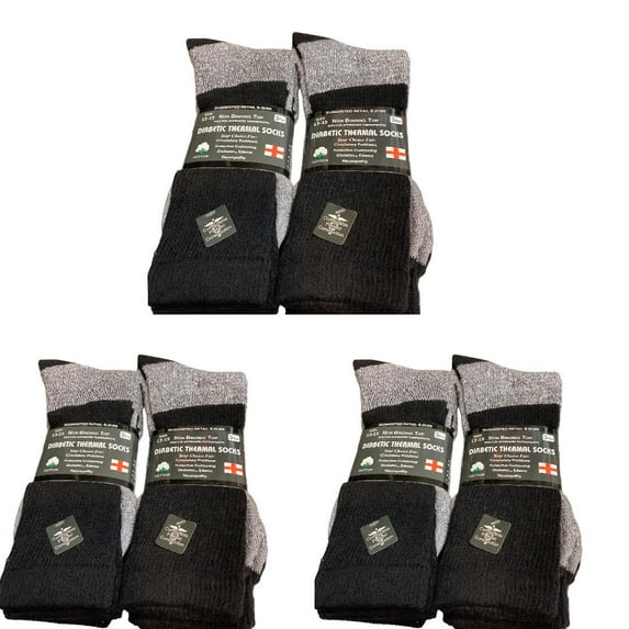 NEW3 PAIRS UNISEX DIABETIC THERMAL SOCKS SIZE 10-15 WITH FREE SHIPPING