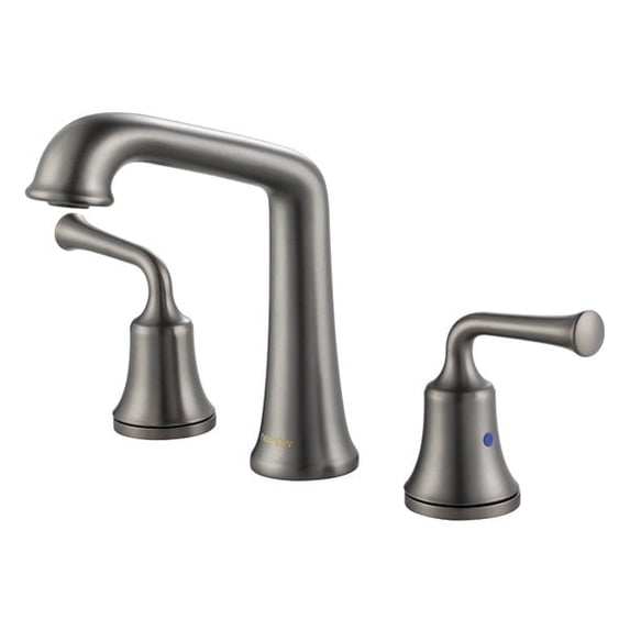 NEWATER Widespread 2-handle Bathroom Faucet with Drain Assembly, Black Stainless