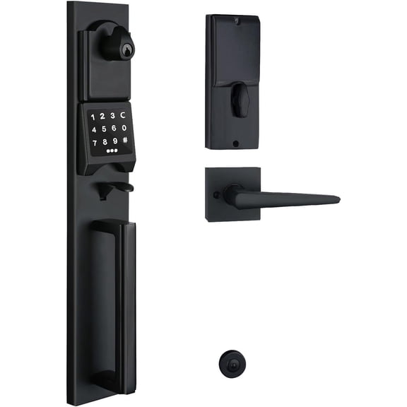 NEWBANG Smart Electronic Door Lockset with Keypad for Single Door,Keyless Electronic Front Door Handleset with Adjustable Hole Postion.
