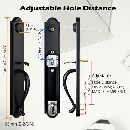 NEWBANG Smart Keypad Handleset for Single Front Door in Matte Black Finish, MDHST2018DB-E