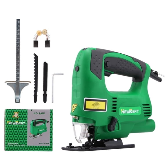 NEWBEAT 4.5-Amp Variable Speed Corded Jig Saw, Orbital-Action Jigsaw with Edge Guide and 2 Blades