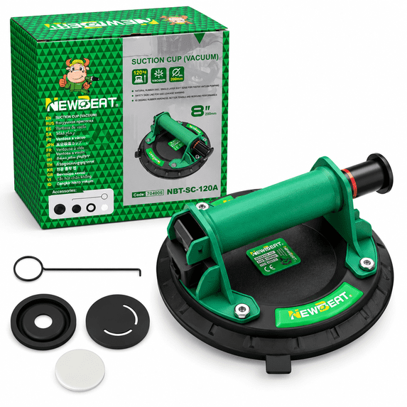 NEWBEAT 8-Inch Heavy Duty Vacuum Suction Cup, 264 Lbs Capacity Glass ...