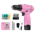 thumbnail image 1 of NEWBEAT Pink Cordless Drill Set, 12V Power Drill with Battery and Charger, 3/8" Keyless Chuck, 2 Variable Speed, Electric Power Tools for Women Diy, 1 of 6
