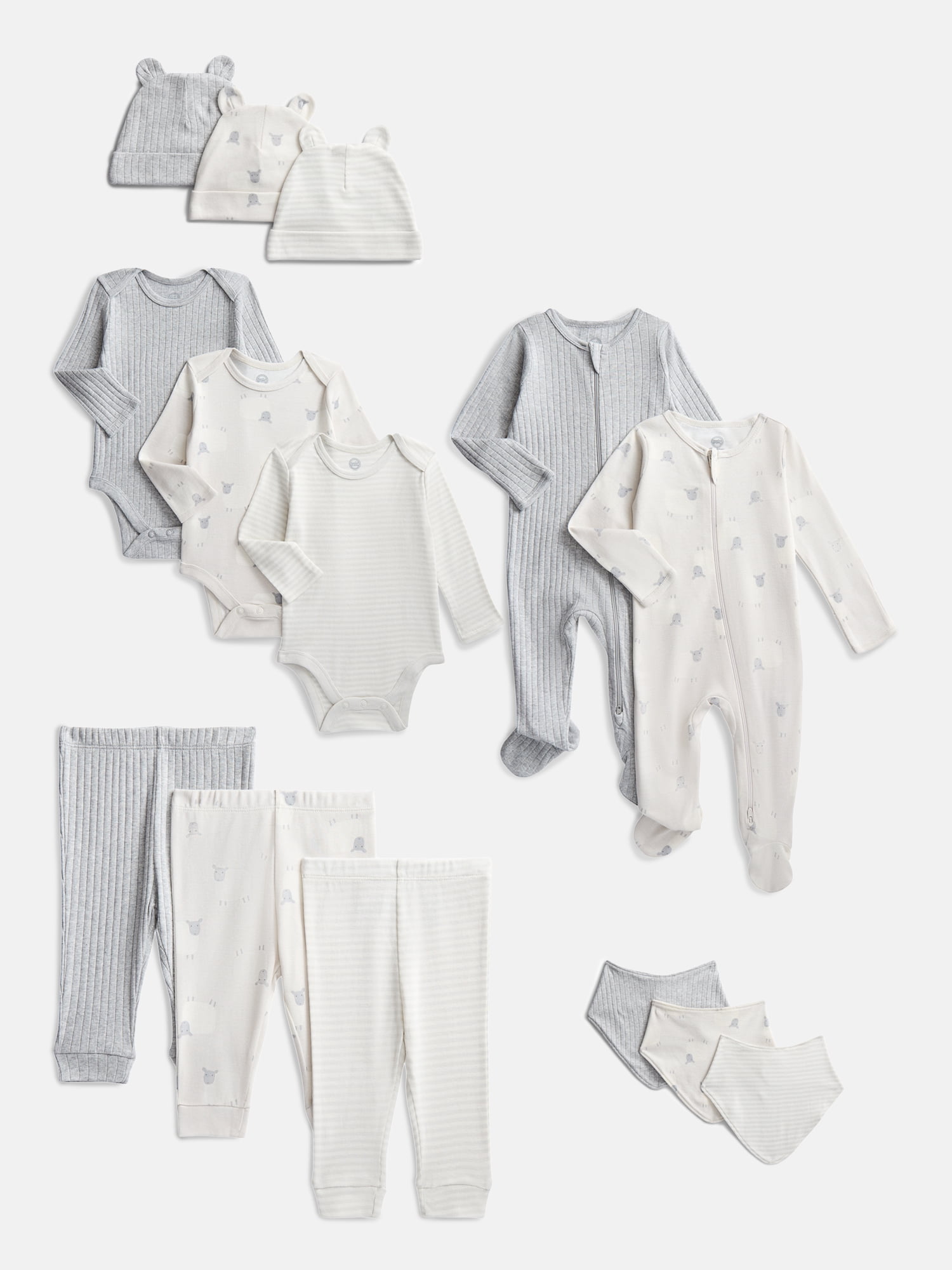 Wonder Nation Organic Cotton Baby 14-Piece Layette Gift Set, Sizes Newborn-9 Months
