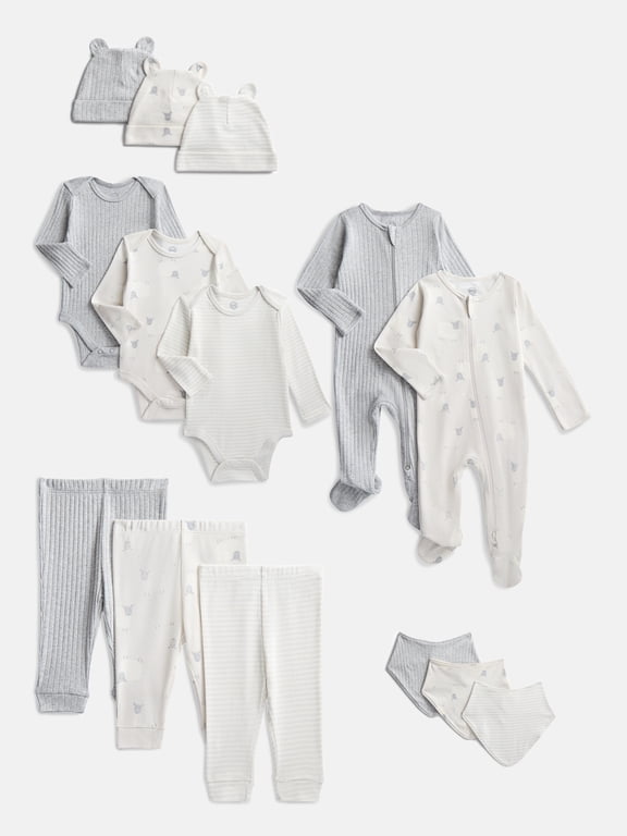 Organic Cotton Baby 14-Piece Layette Gift Set, Sizes Newborn-9 Months