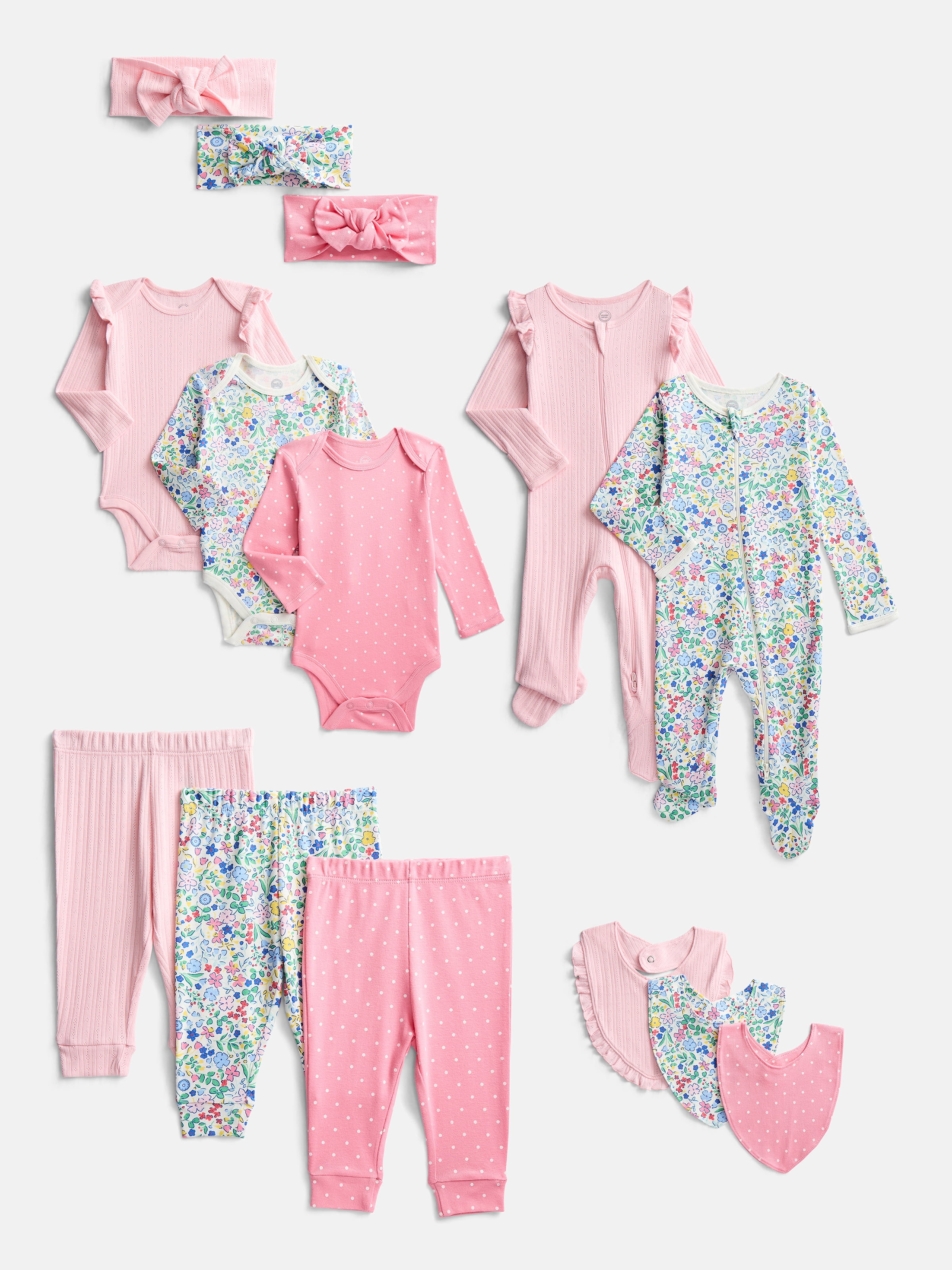 Wonder Nation Organic Cotton Baby 14-Piece Layette Gift Set, Sizes Newborn-9 Months