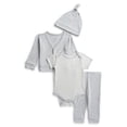 thumbnail image 1 of Wonder Nation Organic Cotton Baby Gender Neutral Take Me Home Layette Gift Set, 4-Piece, Sizes Newborn-9 Months, 1 of 6