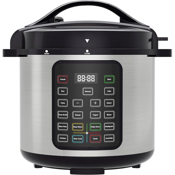 NEWBULIG 8 Quart Electric Pressure Cooker, Stainless Steel Multi Cooker Pressure, 12-in-1 Slow Cooker for Rice, Meat Stew, Porridge, Multigrain, Steam, Yogurt Maker