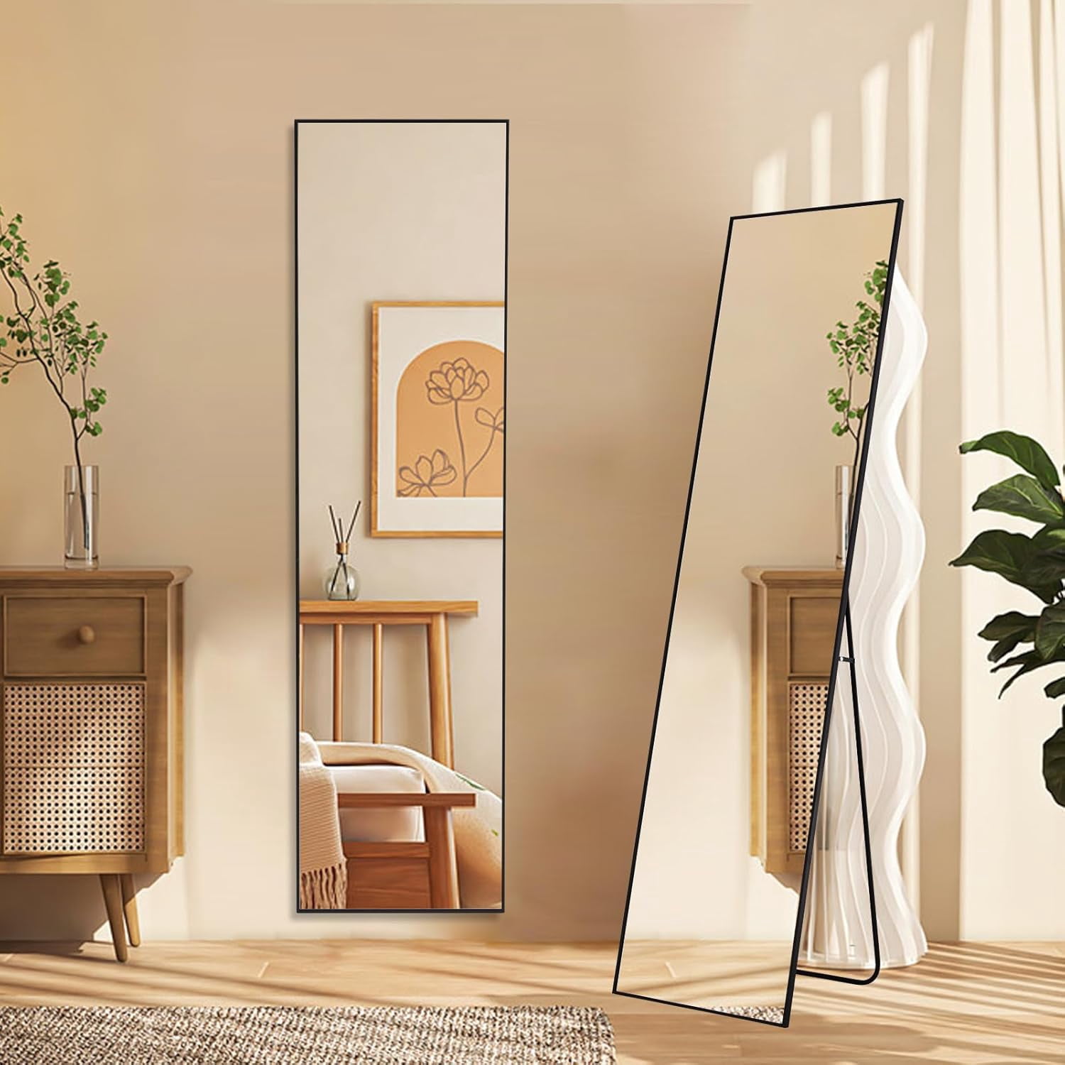 NEWBULIG Full Body Mirror Floor Mirror - 59 x16 inch Full Length Mirror ...