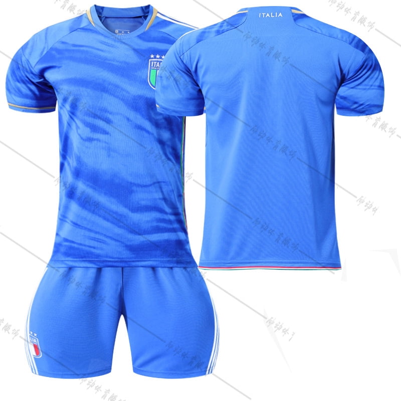 NEWCE 202324 European Cup Football Suit Italy Home Blue No. 6 Villati