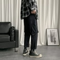 NEWCE Casual Pants Men‘s Loose Korean Style Fashionable Cropped