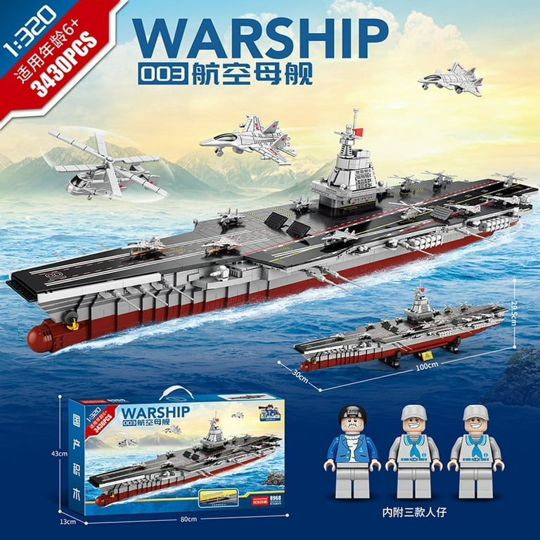 NEWCE Compatible with Lego Large Aircraft Carrier Type 003 Fujian Ship Small Particle Puzzle Assembled Building Blocks Toys Direct Selling Walmart