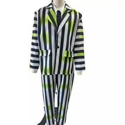 NEWCE Halloween COS Costume Beetlejuice Archmage Movie Cosplay Striped Suit Red Skirt
