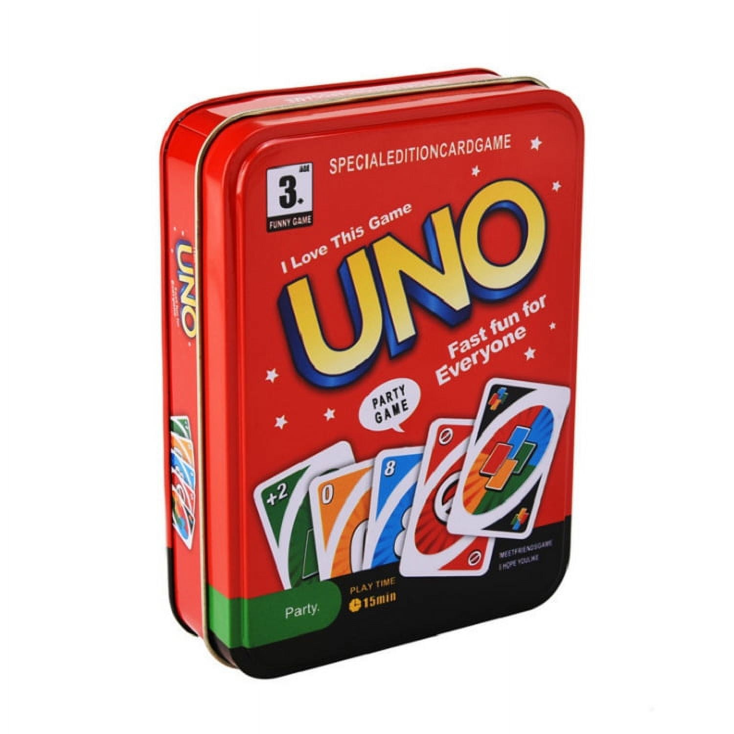 NEWCE Iron box UNO board game card English hot card UNO Leisure board