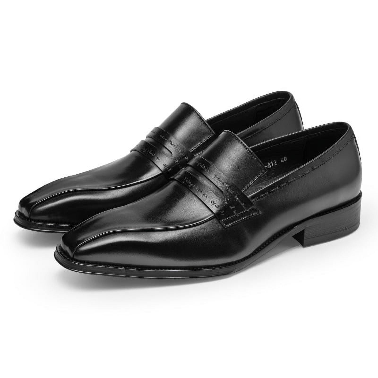 NEWCE Men s Business Dress Shoes Top Layer Cowhide Lounger Lofu Shoes Cover Foot Square Toe polished Color British Style Men s Shoes Walmart