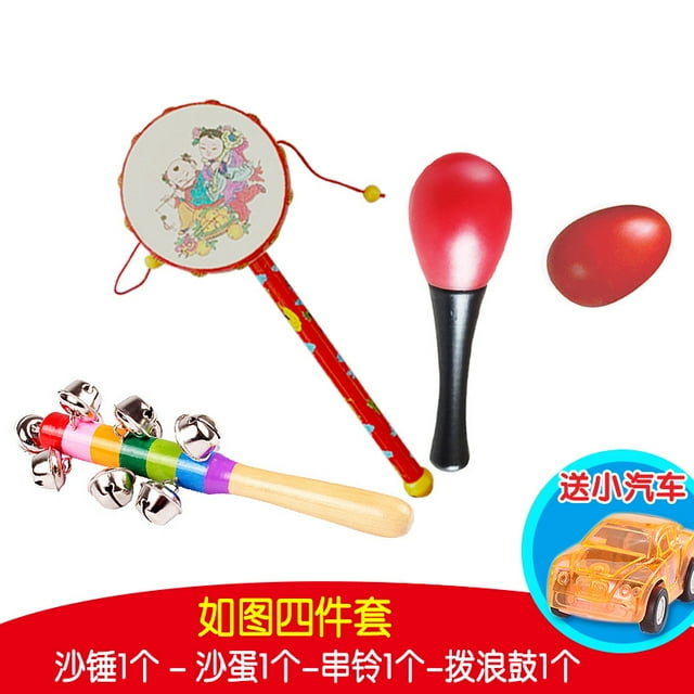 NEWCE Rattle baby oldfashioned sheepskin drum early education drummer