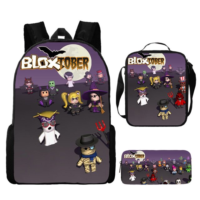 NEWCE Roblox schoolbag threepiece Roblox game Cartoon primary and