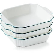NEWDAY-Ceramic Baking Dish, 8 Inch Lasagna Pan Deep, Square Casserole Dishes for Oven, Brownie Pans for Cake Dinner, Kitchen- 3Pack