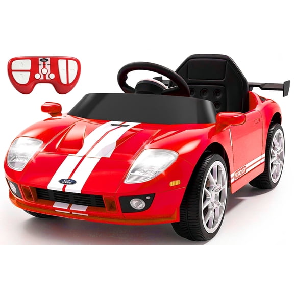 Xuanlur 12V Licensed Ford GT Kids Ride on Toy, 12V Battery Powered Electric Car w/Remote Control, 4-Wheel Suspension, 3 Speed, Battery Display, LED Lights, Ride on Car for Toddler 1-5 Years, Red