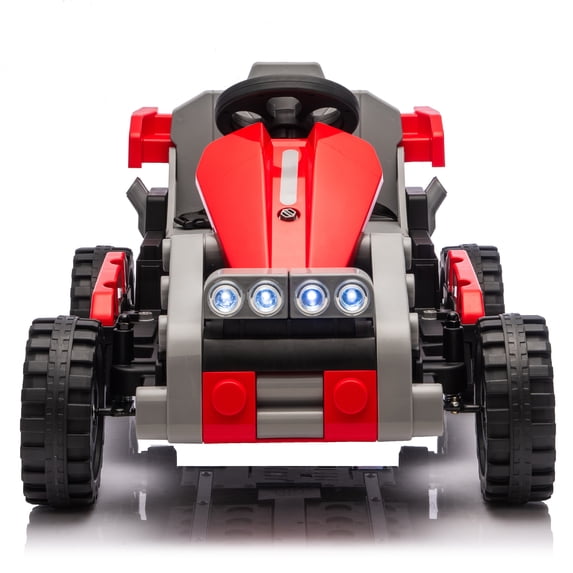 Xuanlur 12V Electric Car for Kids, Toddler Ride on Toys with Parent Remote Control, 2WD, LED, Battery Powered Electric Car for Kids with Bluetooth,3 Point Safety Belt (White)