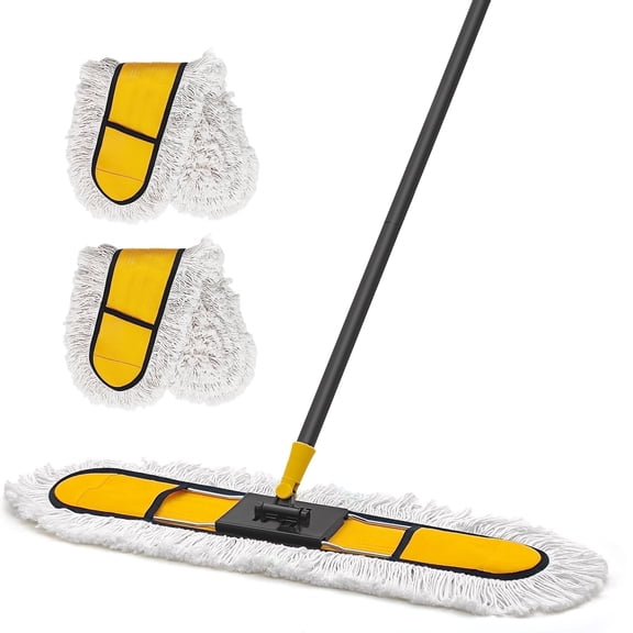 NEWE 24 Commercial Dust Mop for Floor Cleaning , Hardwood, Yellow