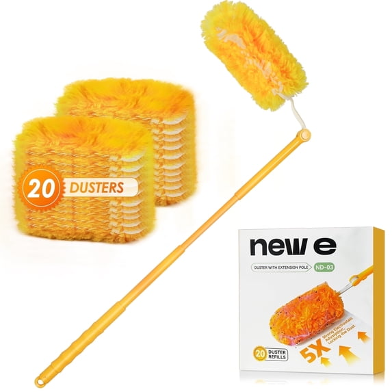 NEWE Dusters for Cleaning with 20 Refills for Swiffer (Yellow)