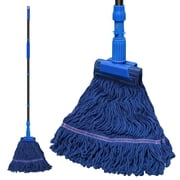 NEWE Commercial Mop for Floor Cleaning, Heavy Duty Industrial Mops with 55 inches Long Handle Blue