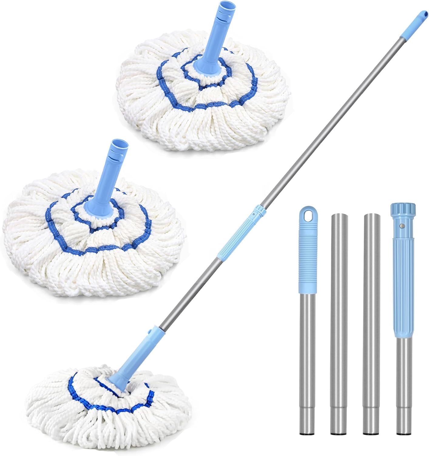 Two Mops NEWE Self Wringing Twist Mop for Floor Cleaning, 2 Packs Self Wringing ...