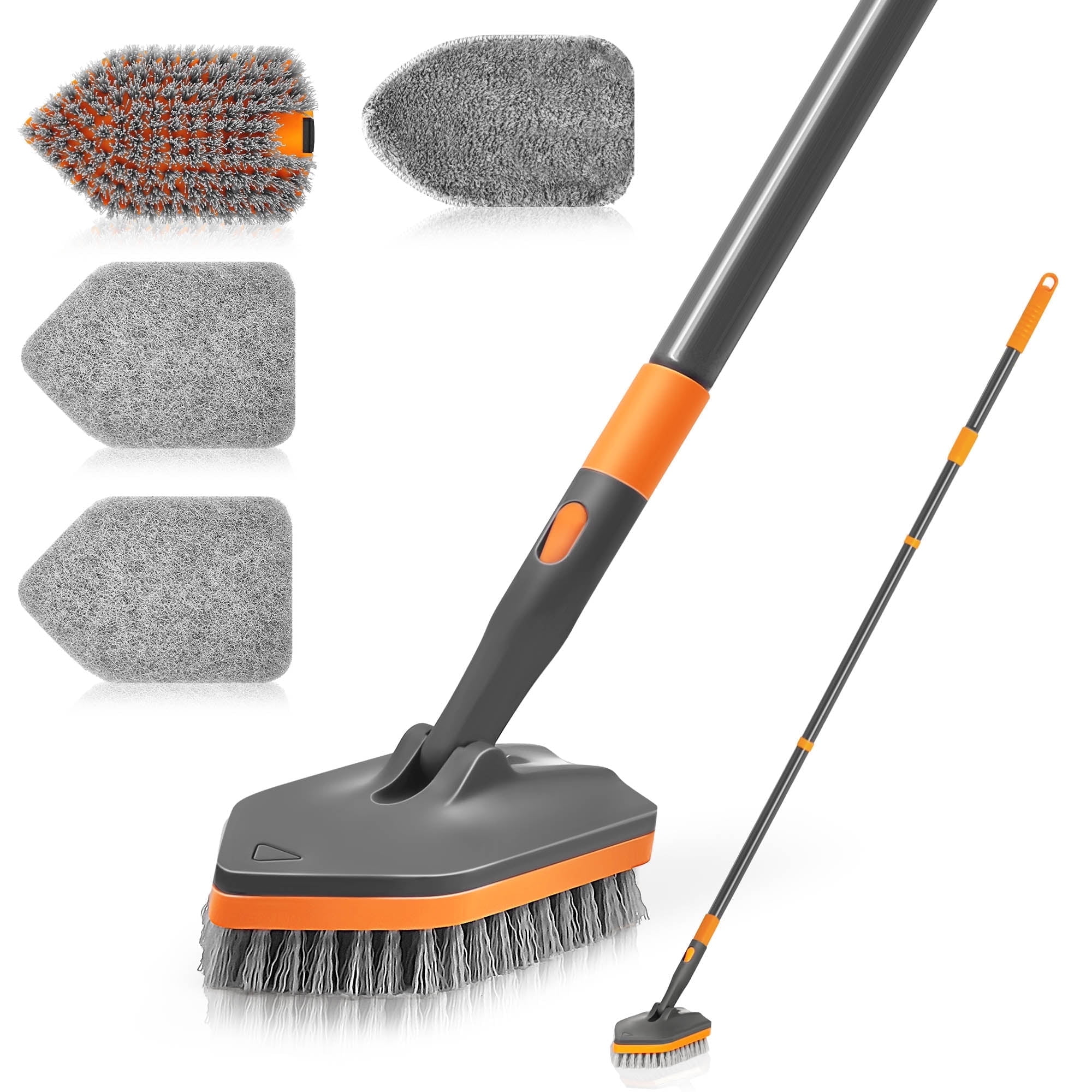 Walmart discounts of NEWE Shower Cleaner Brush with 56 inches Long Handle (Grey Orange)